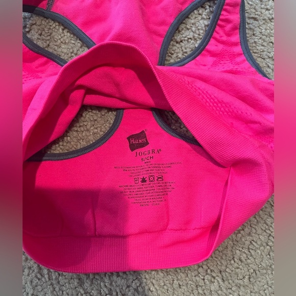 HANES Pink Seamless Non-Padded Racerback Jog Bra - Picture 3 of 7